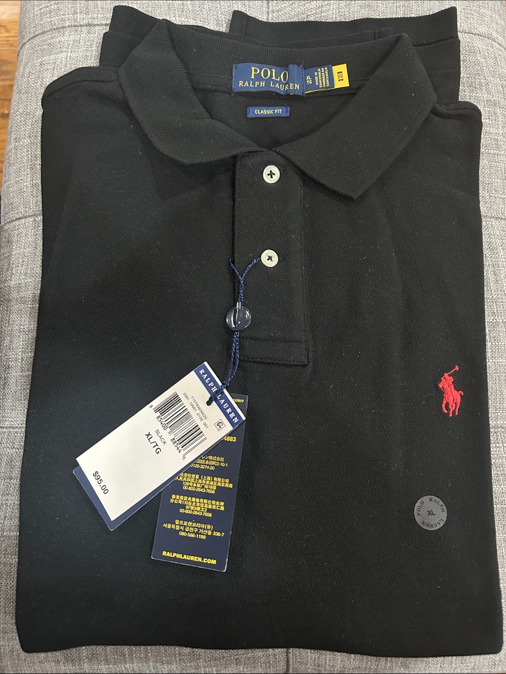 Polo by Ralph Lauren Black Polo Shirt with Red Pony Logo